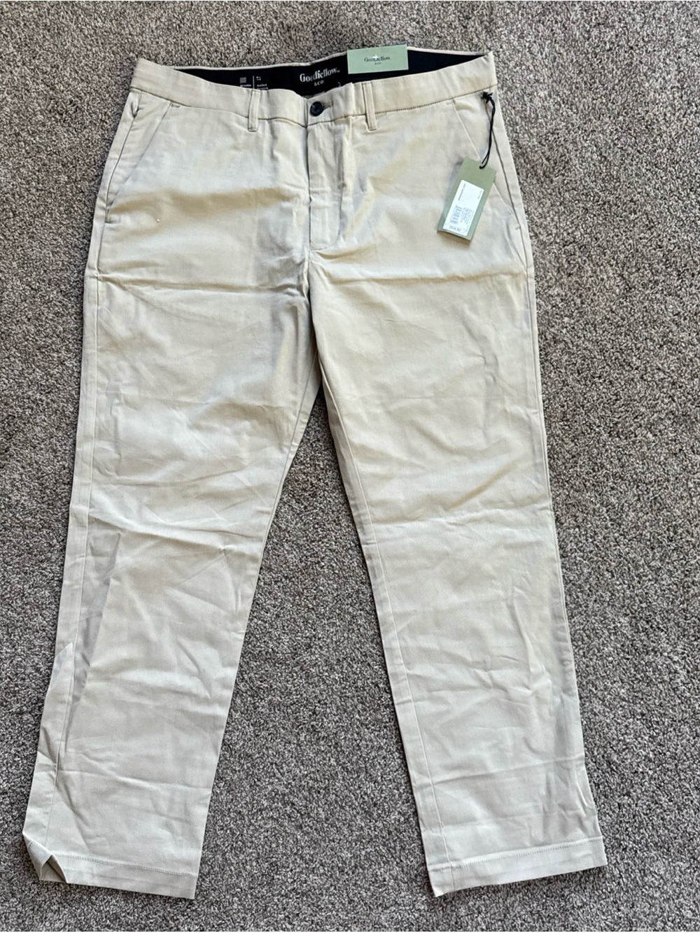 Goodfellow & Co Men's 38x30 Slim Tech Chino Pants in Light Taupe nwt